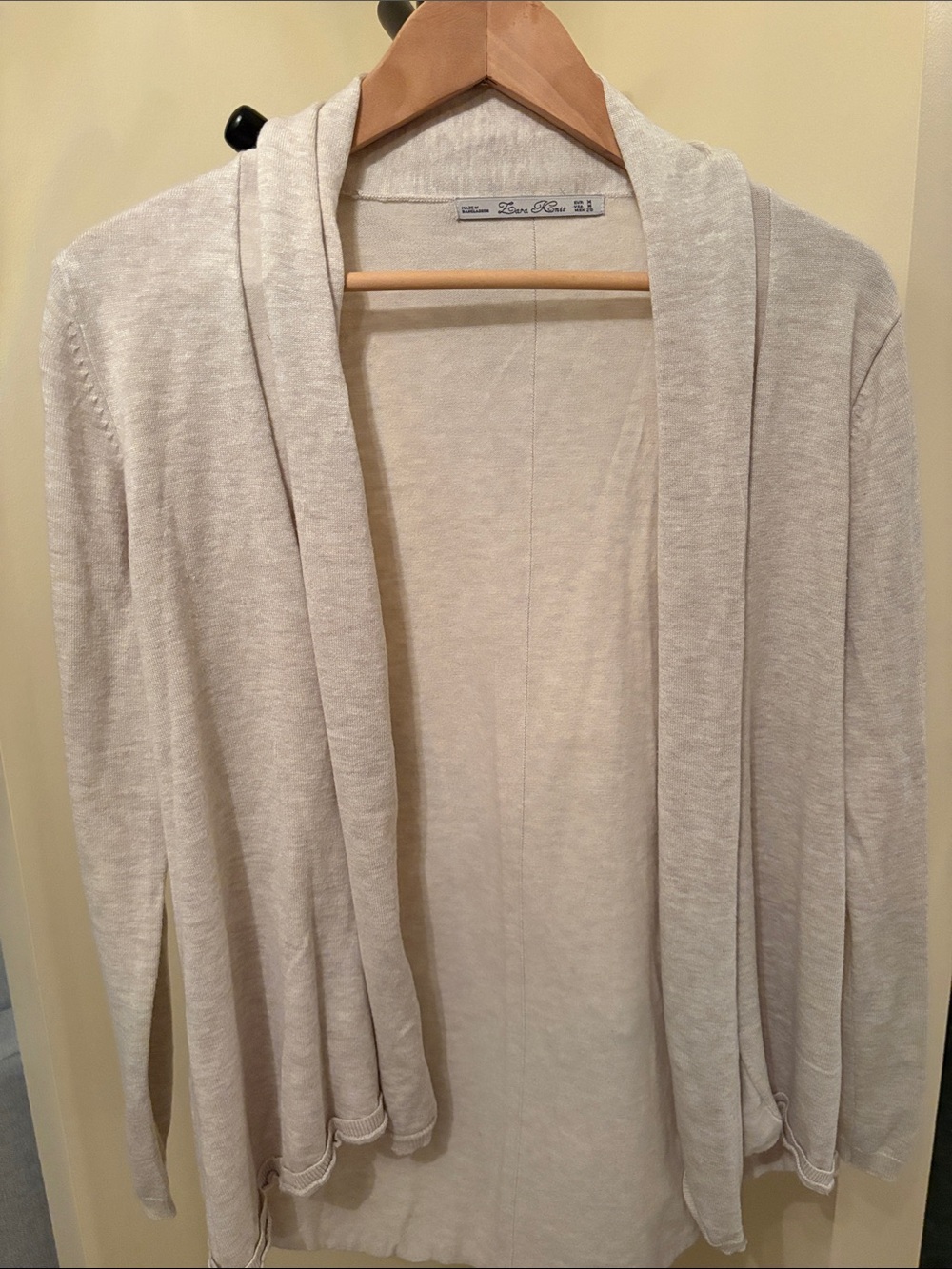 LARA Soft Cream Open-Front Shawl Cardigan